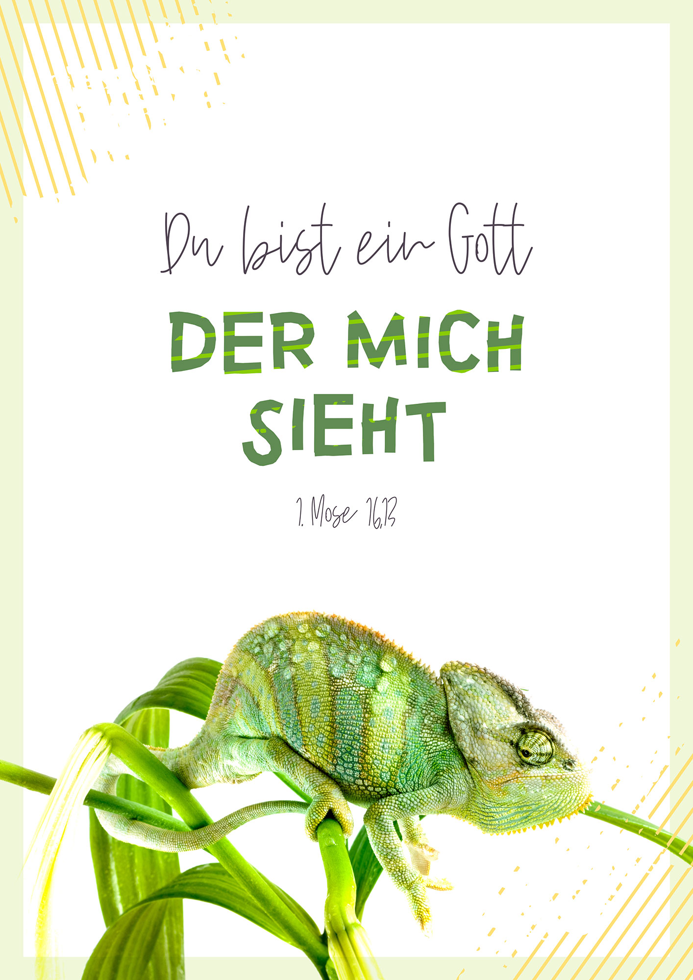 Poster – Ein Gott Poster - Ein Gott, der mich sieht (Chamäleon)
