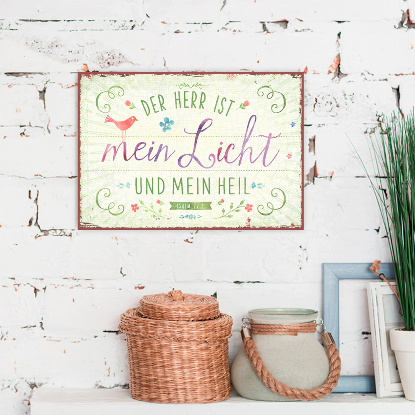 Metallschild klein - Mein Licht und Heil Metallschild klein - Mein Licht und Heil