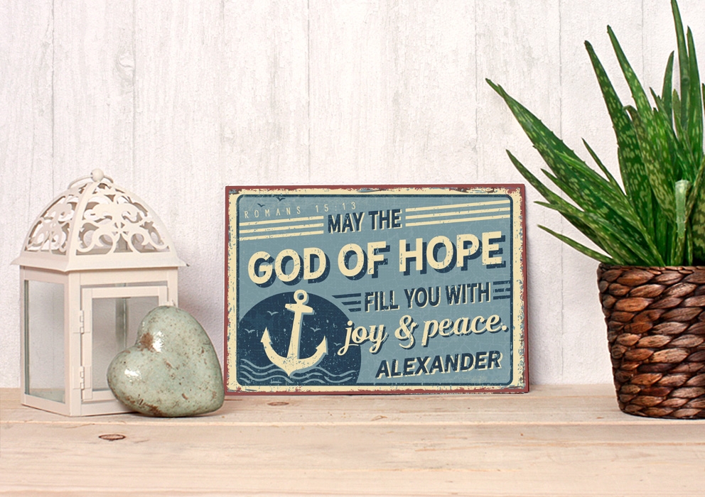 Persönliches Metallschild klein - God of hope Persönliches Metallschild klein - God of hope