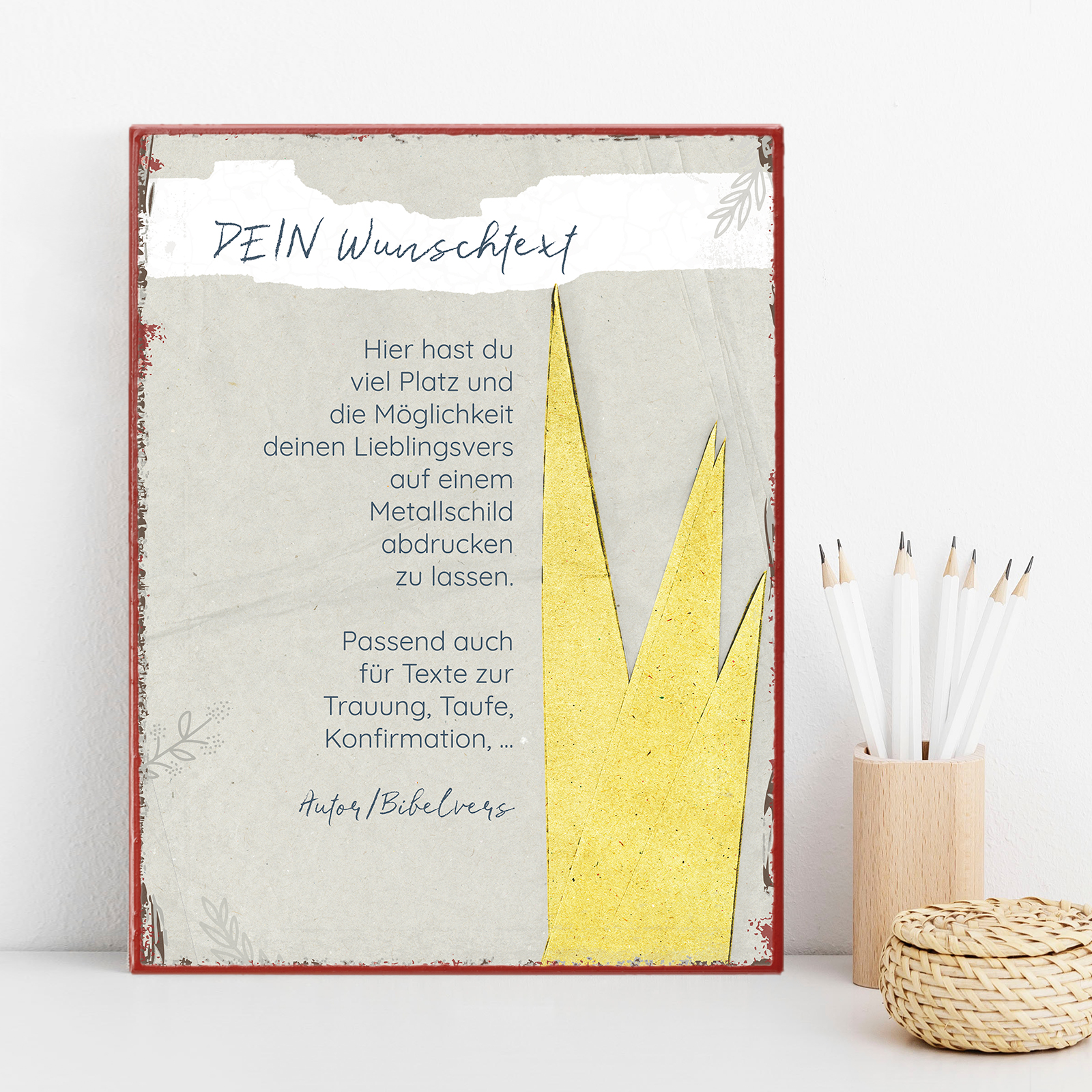 Individuelles Metallschild groß - Krone