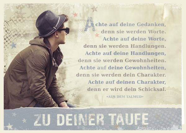 Faltkarte - Taufe - Achte auf deine Gedanken Faltkarte - Taufe - Achte auf deine Gedanken