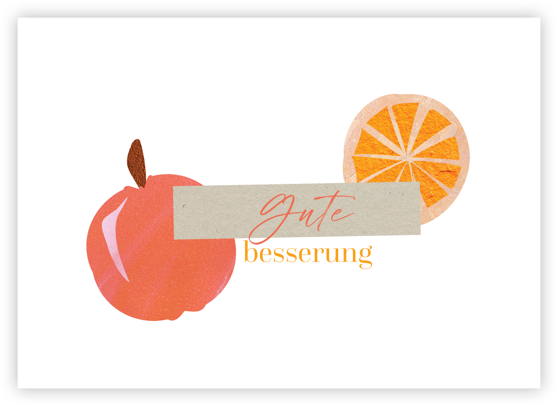 Faltkarte Collage – Gute Besserung (Früchte) Faltkarte Naturpapier - Gute Besserung (Früchte)
