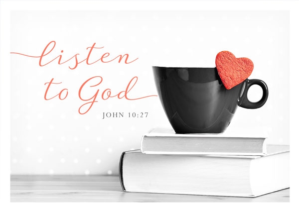 Postkarte Black & White - Listen to God Postkarte Black & White - Listen to God