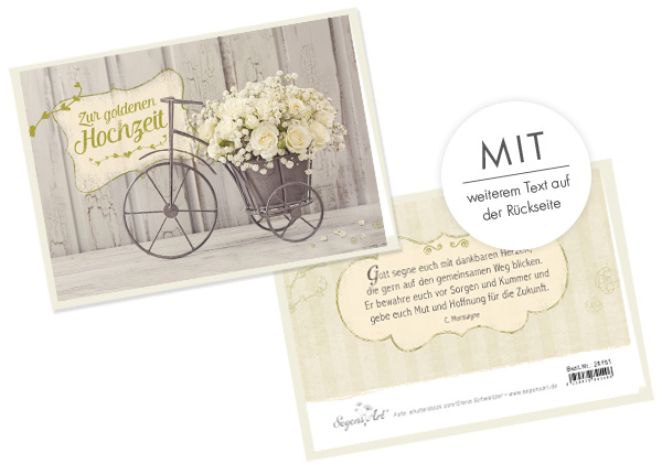 Faltkarte - Zur goldenen Hochzeit - Dankbare Herzen Faltkarte - Zur goldenen Hochzeit - Dankbare Herzen