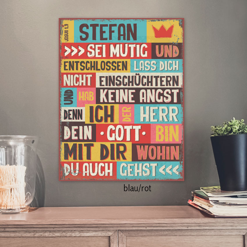 Persönliches Metallschild groß - Sei mutig Persönliches Metallschild groß - Sei mutig