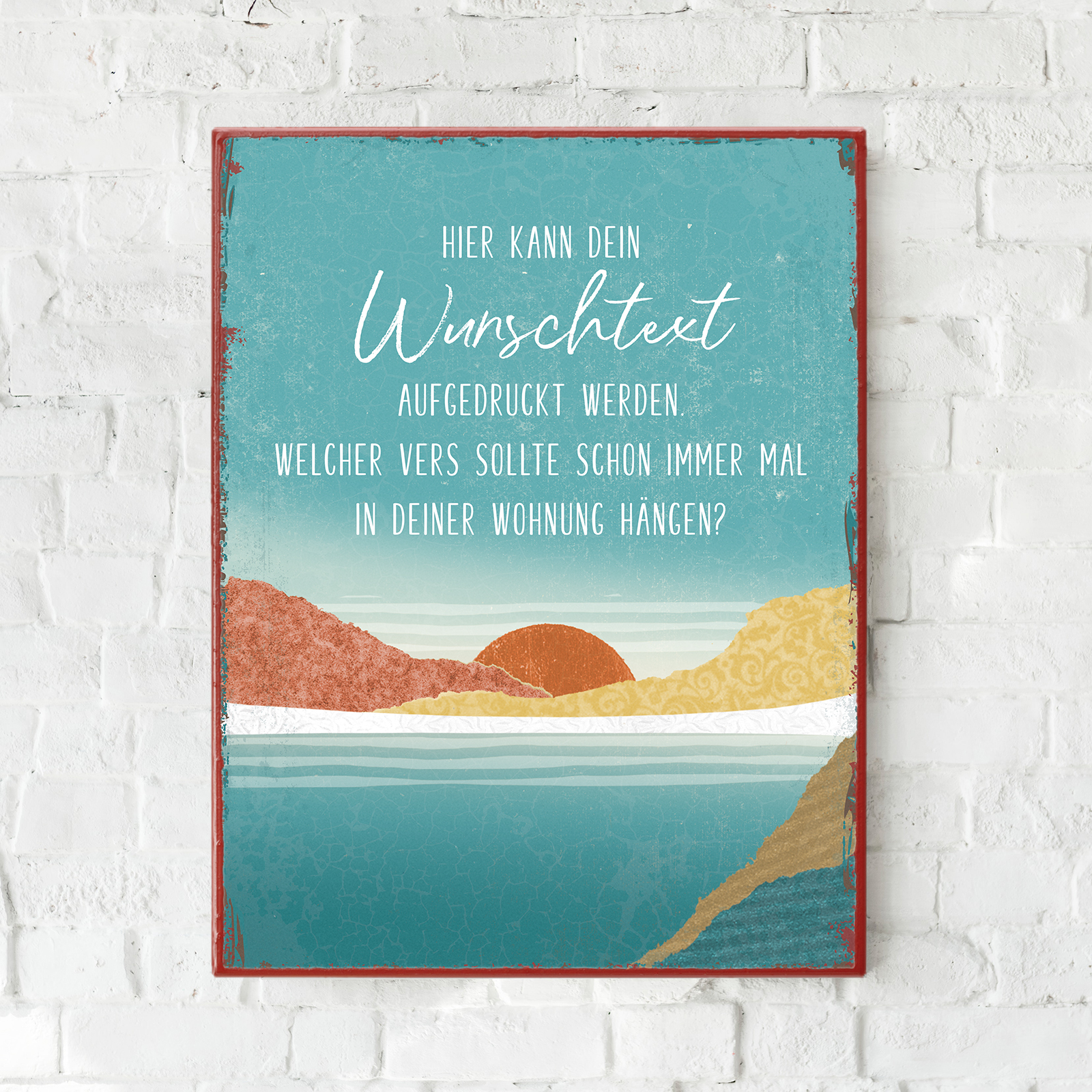 Individuelles Metallschild groß - Sonnenuntergang