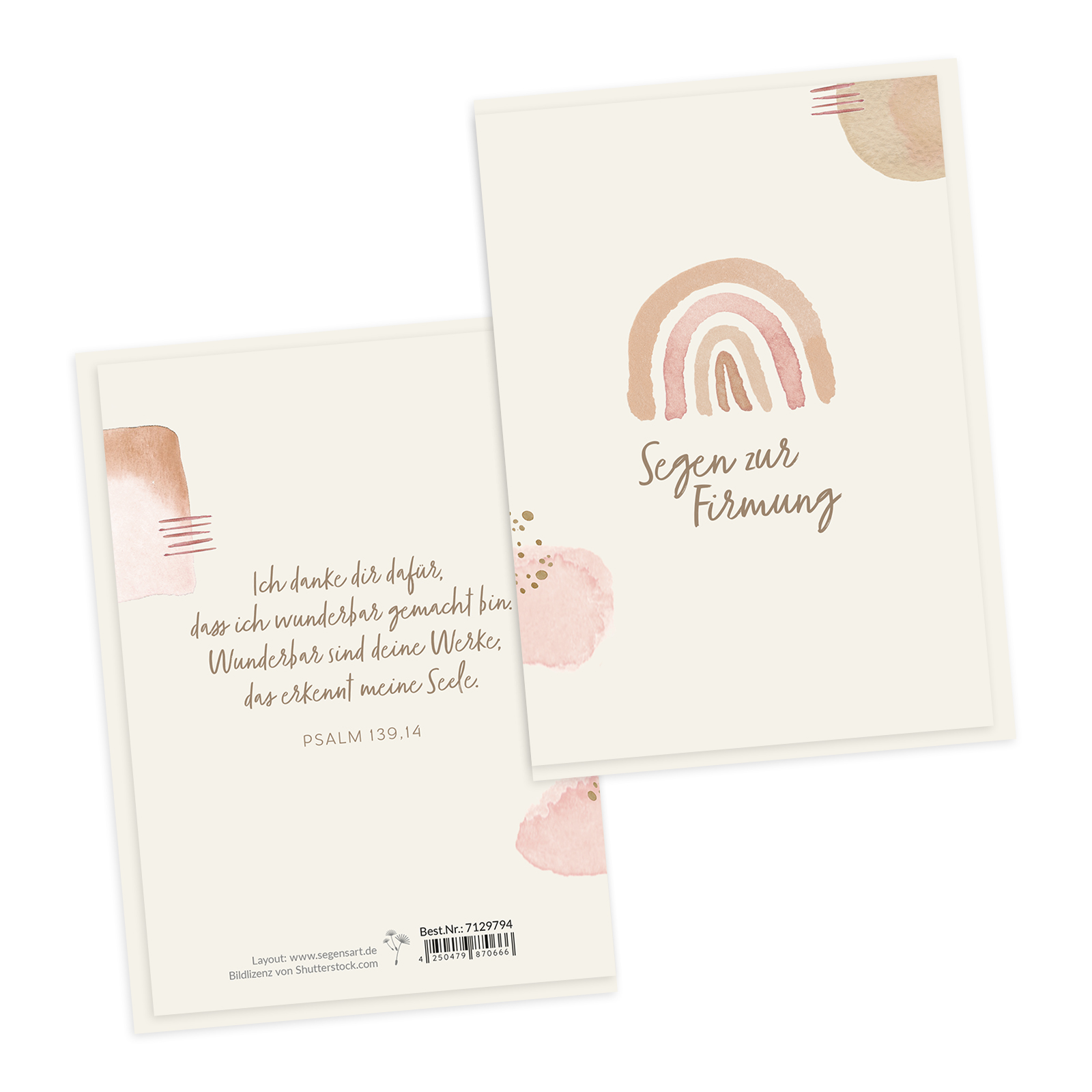Faltkarte - Zur Firmung (Regenbogen, aquarell)