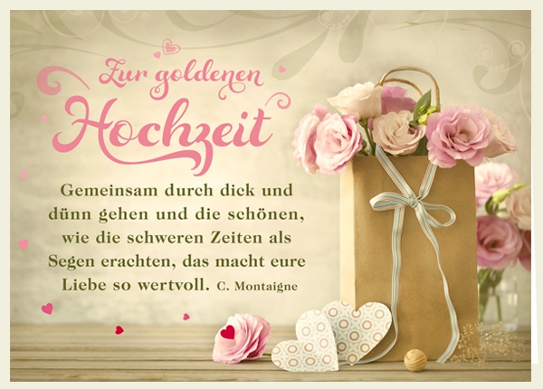 Faltkarte - Zur goldenen Hochzeit - Gemeinsam Faltkarte - Zur goldenen Hochzeit - Gemeinsam