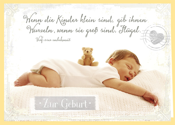 Faltkarte - Zur Geburt - Flügel Faltkarte - Zur Geburt - Flügel