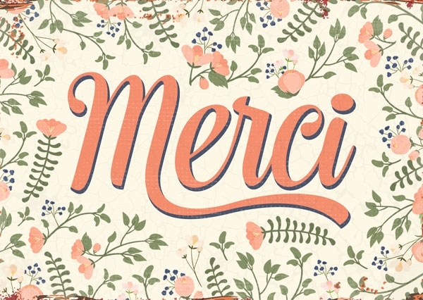 Postkarte - Merci (Vintage) Postkarte - Merci (Vintage)