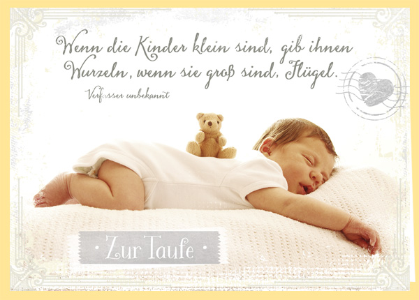 Faltkarte - Zur Taufe - Flügel Faltkarte - Zur Taufe - Flügel