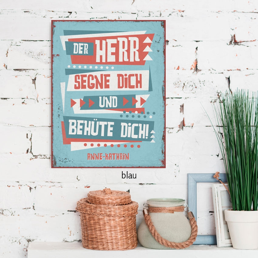 Persönliches Metallschild groß - Segne und behüte Persönliches Metallschild groß - Segne und behüte