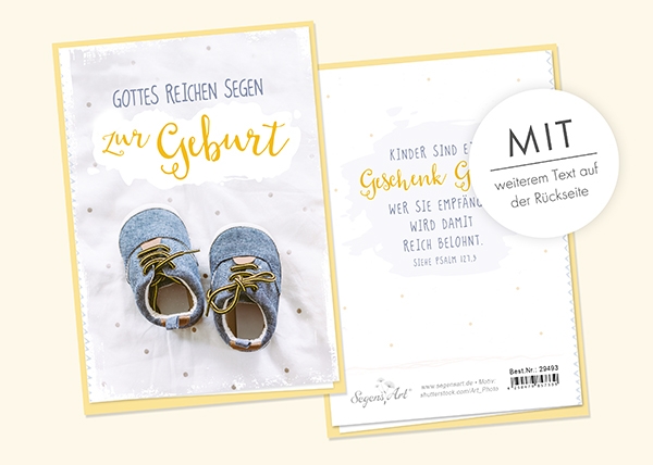 Faltkarte - Gottes reichen Segen zur Geburt Faltkarte - Gottes reichen Segen zur Geburt