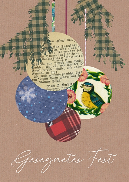 Postkarte - Gesegnetes Fest (Kugeln) Postkarte - Gesegnetes Fest (Kugeln)