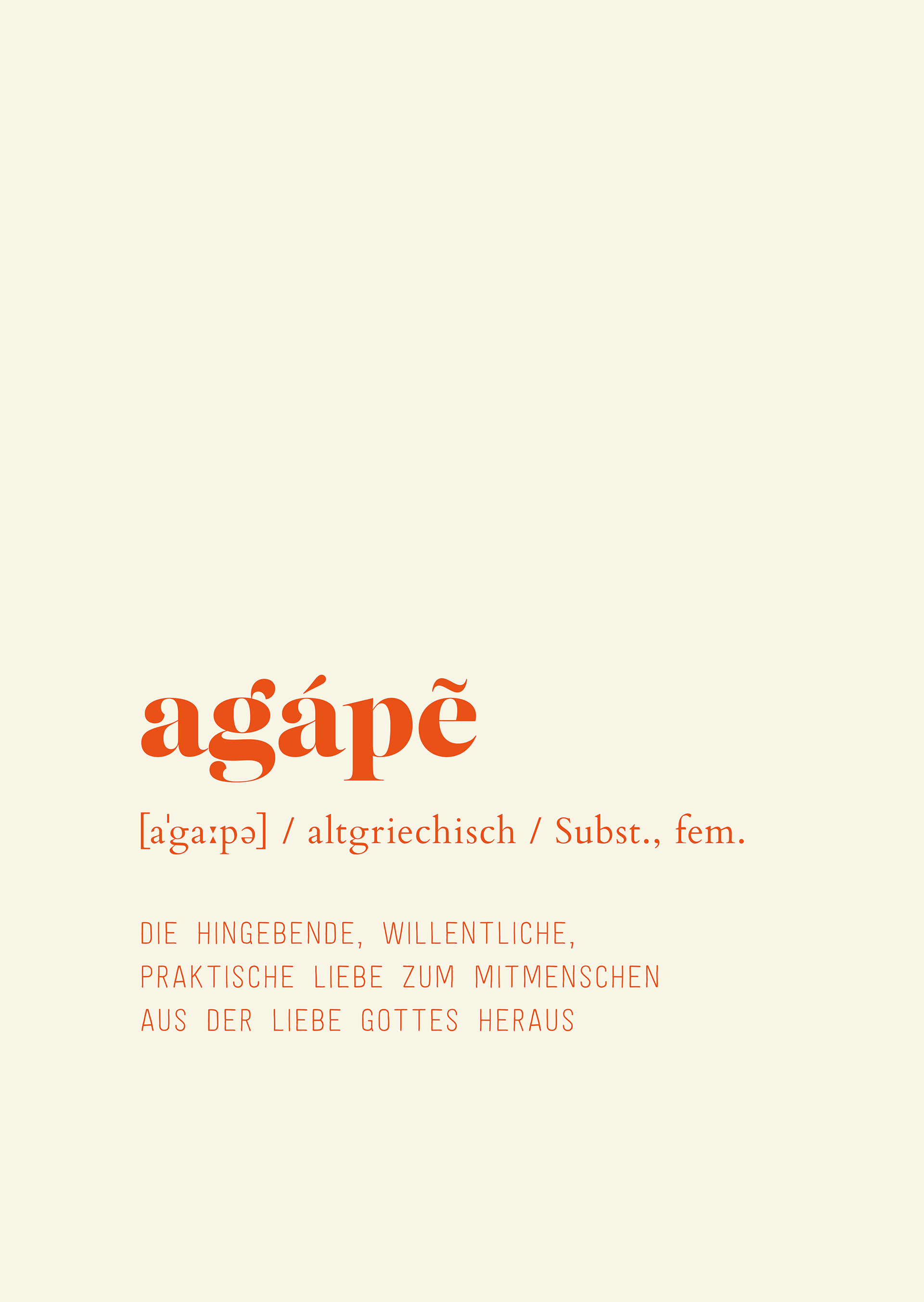 Poster - Agape - Die Liebe Gottes