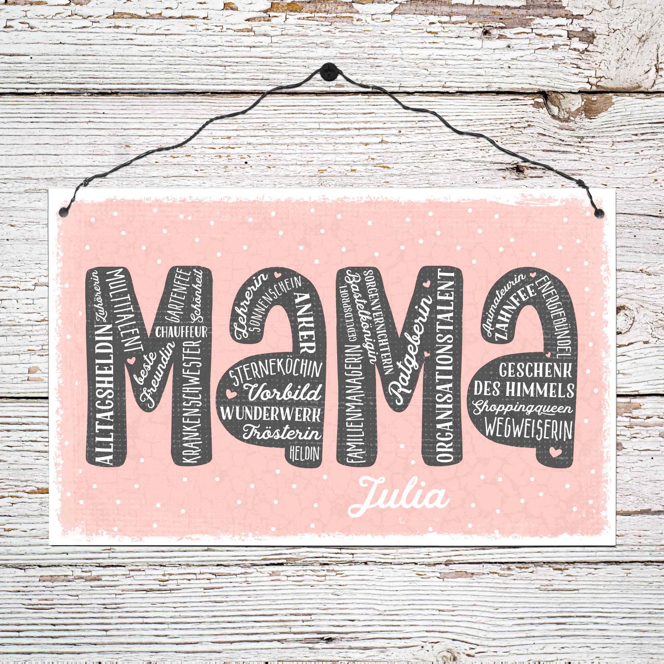 Persönliches Holzschild groß - Mama - Zuhörerin... Persönliches Holzschild groß - Mama - Zuhörerin...