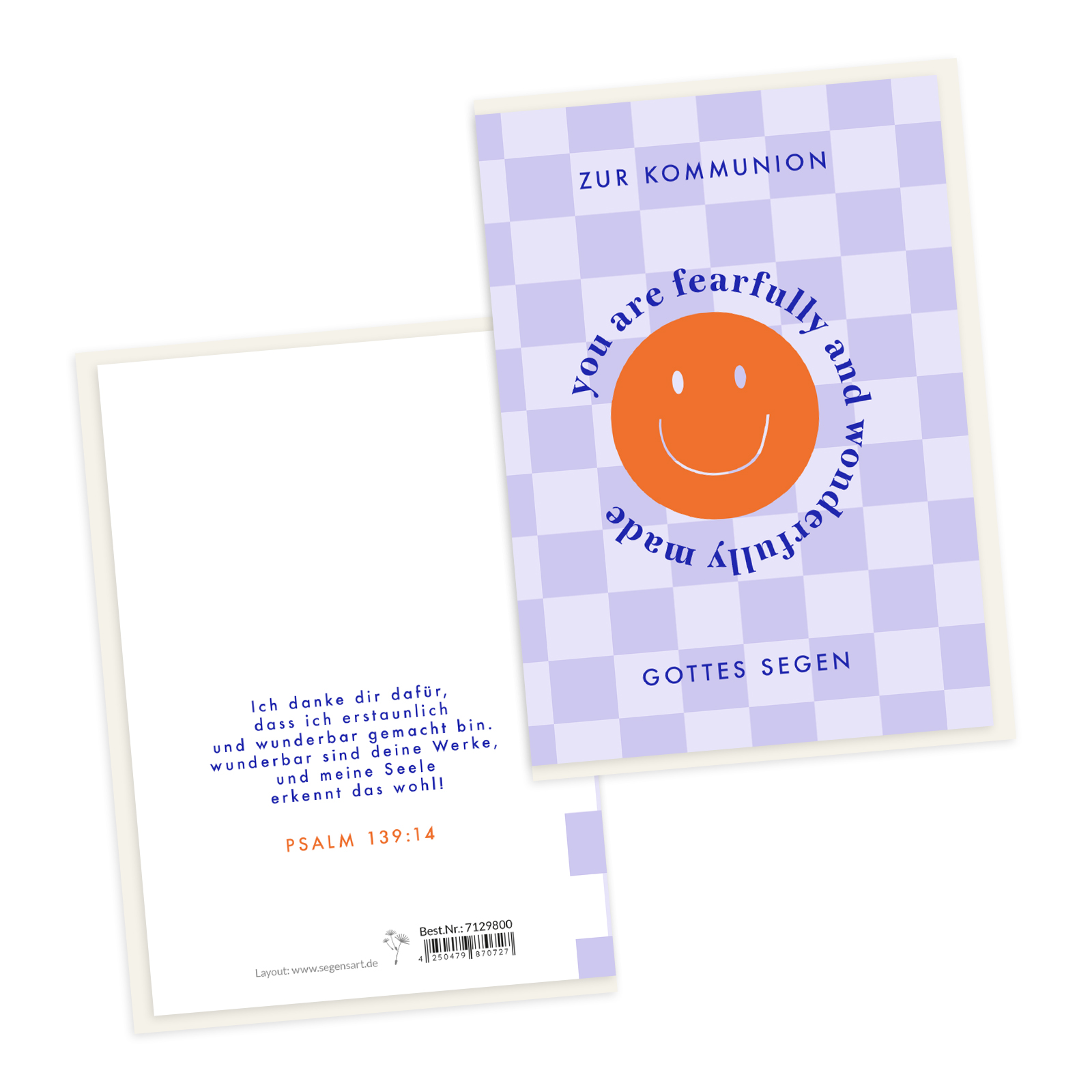 Faltkarte - Zur Kommunion (Smiley)