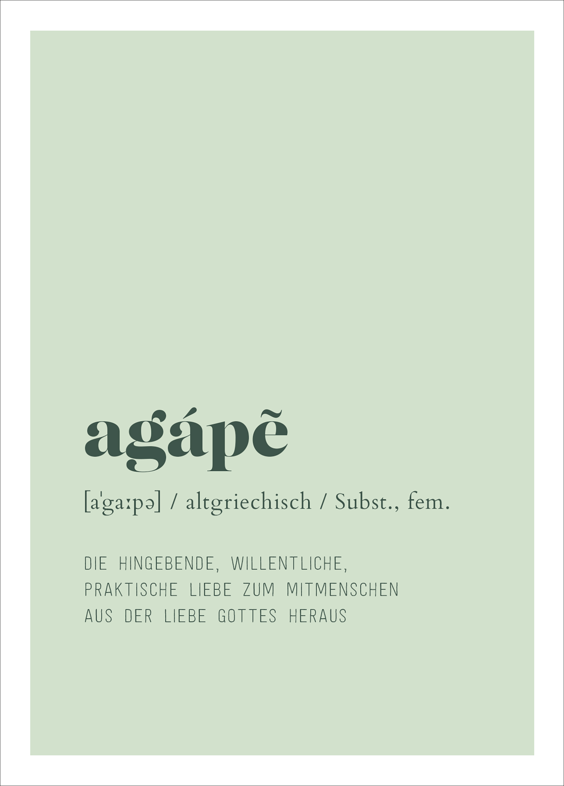 Postkarte - agápē - Die Liebe Gottes