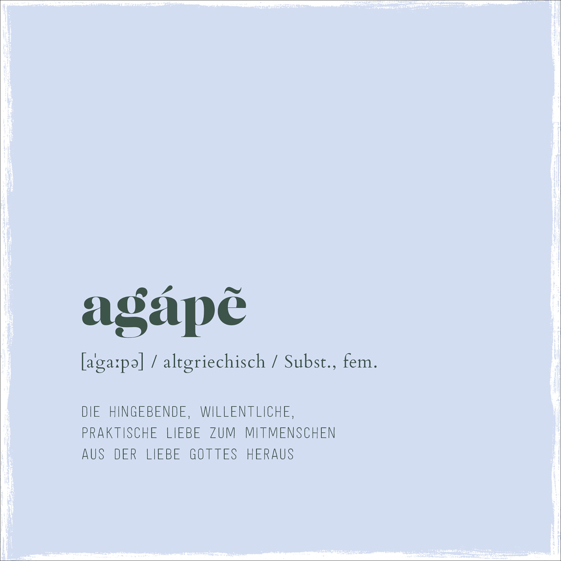 Holzschild klein - Agape - Die Liebe Gottes