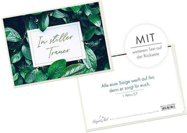 Faltkarte - In stiller Trauer - Alle eure Sorge Faltkarte - In stiller Trauer - Alle eure Sorge