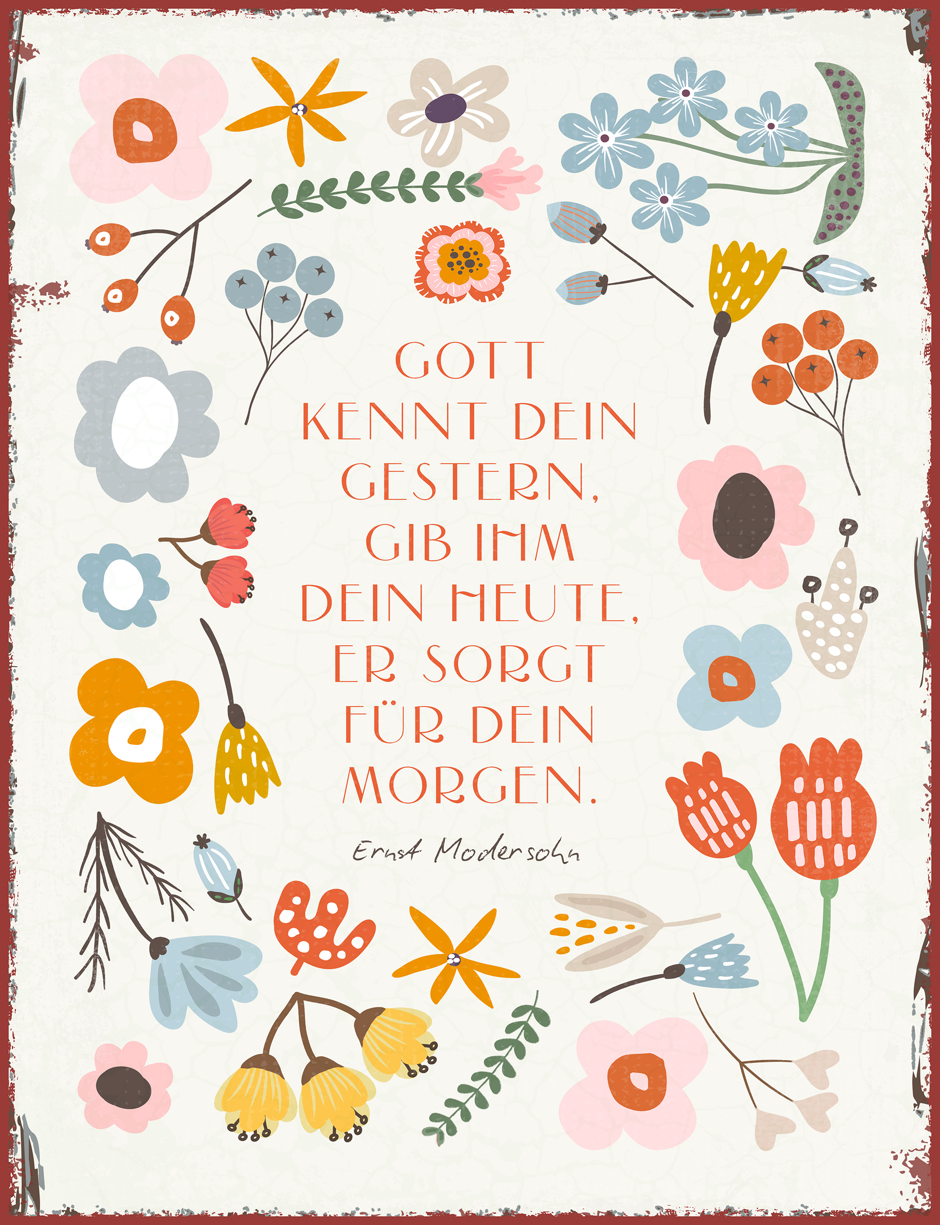 Metallschild groß - Gott kennt dein Gestern