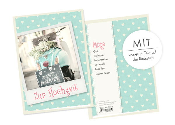 Faltkarte - zur Hochzeit (Roller) Faltkarte - zur Hochzeit (Roller)