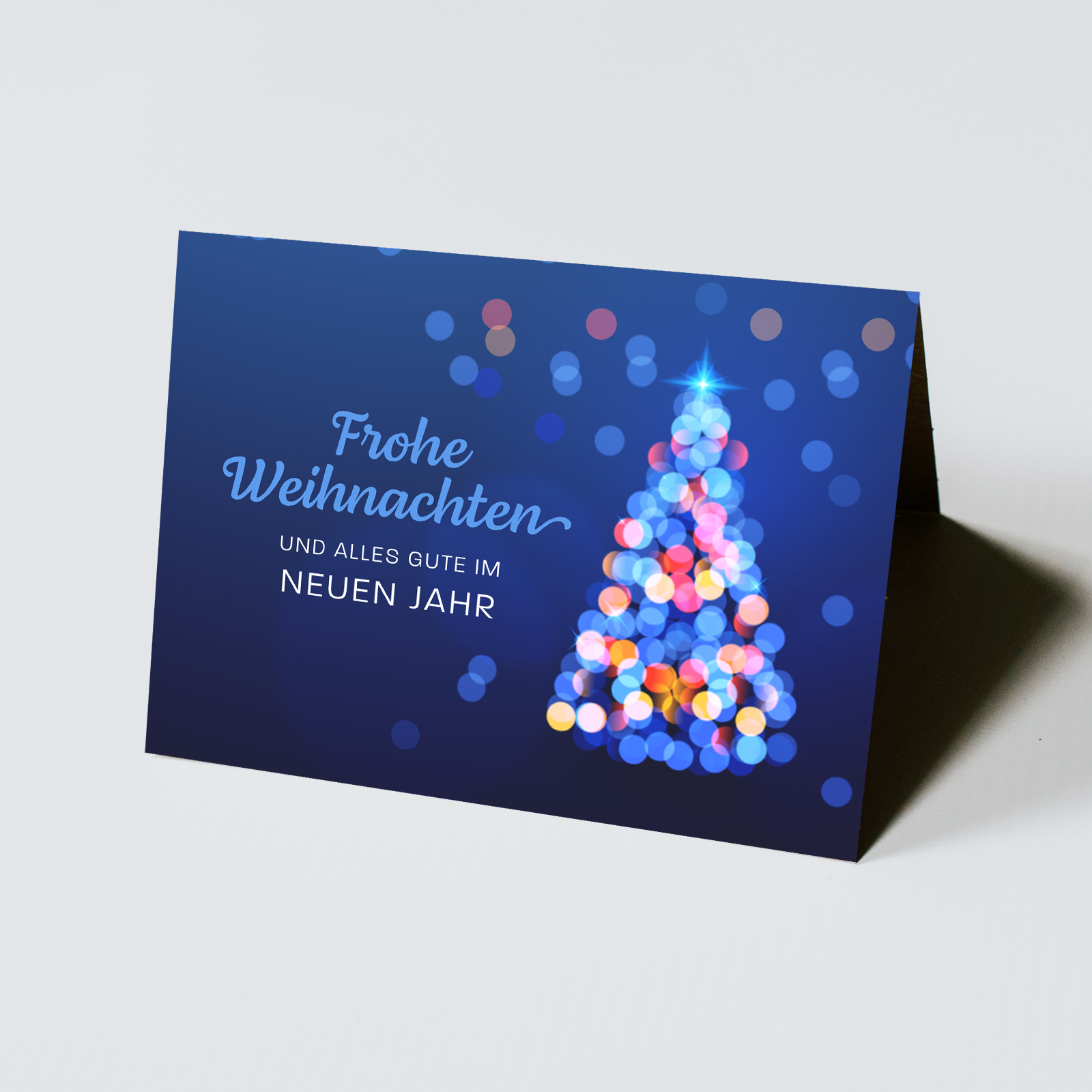 Moderne Firmen-Weihnachtskarte mit leuchtendem Weihnachtsbaum