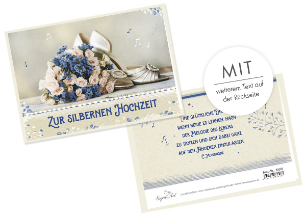 Faltkarte - Zur silbernen Hochzeit - Melodie Faltkarte - Zur silbernen Hochzeit - Melodie