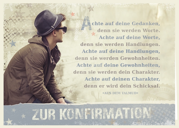 Faltkarte - Konfirmation - Achte auf deine Gedanken Faltkarte - Konfirmation - Achte auf deine Gedanken