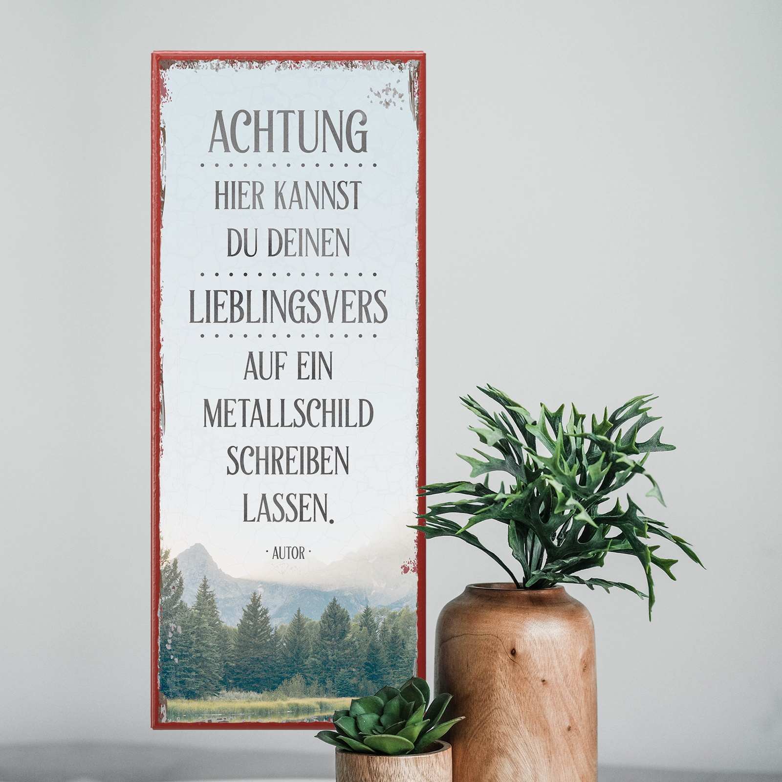 Individuelles Metallschild lang - Berge