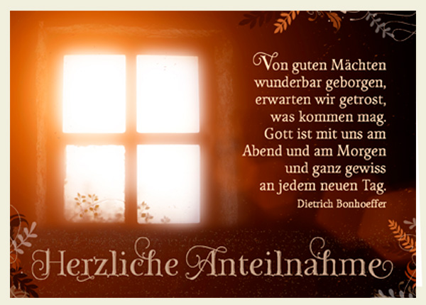 Faltkarte - Herzliche Anteilnahme - Gute Mächte Faltkarte - Herzliche Anteilnahme - Gute Mächte