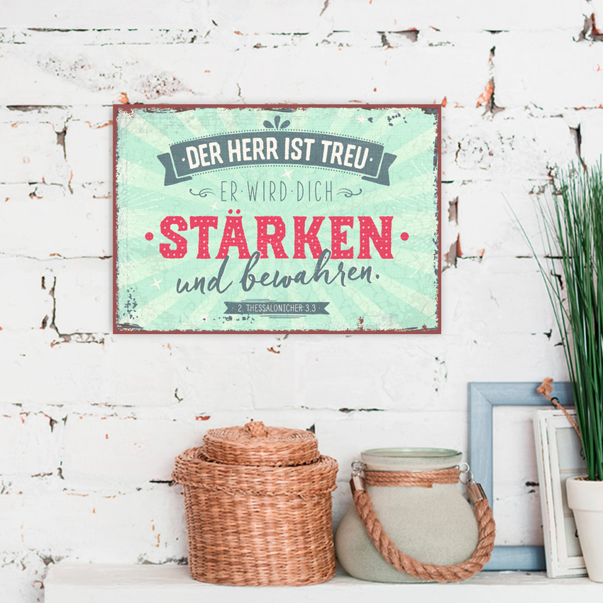 Metallschild klein - Der Herr ist treu Metallschild klein - Der Herr ist treu