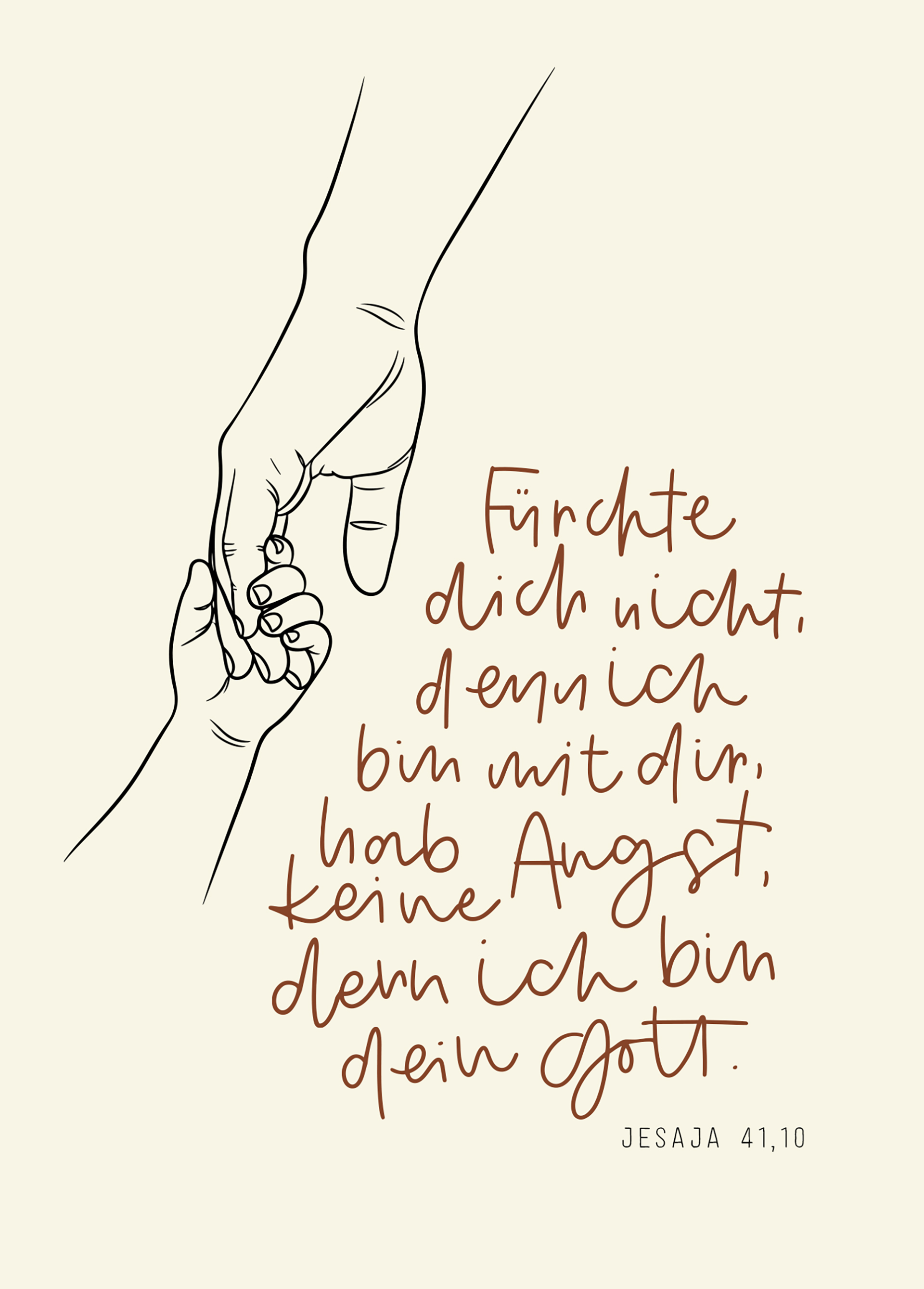 Postkarte - Jahreslosung 2027 - Fürchte dich nicht - Hand halten