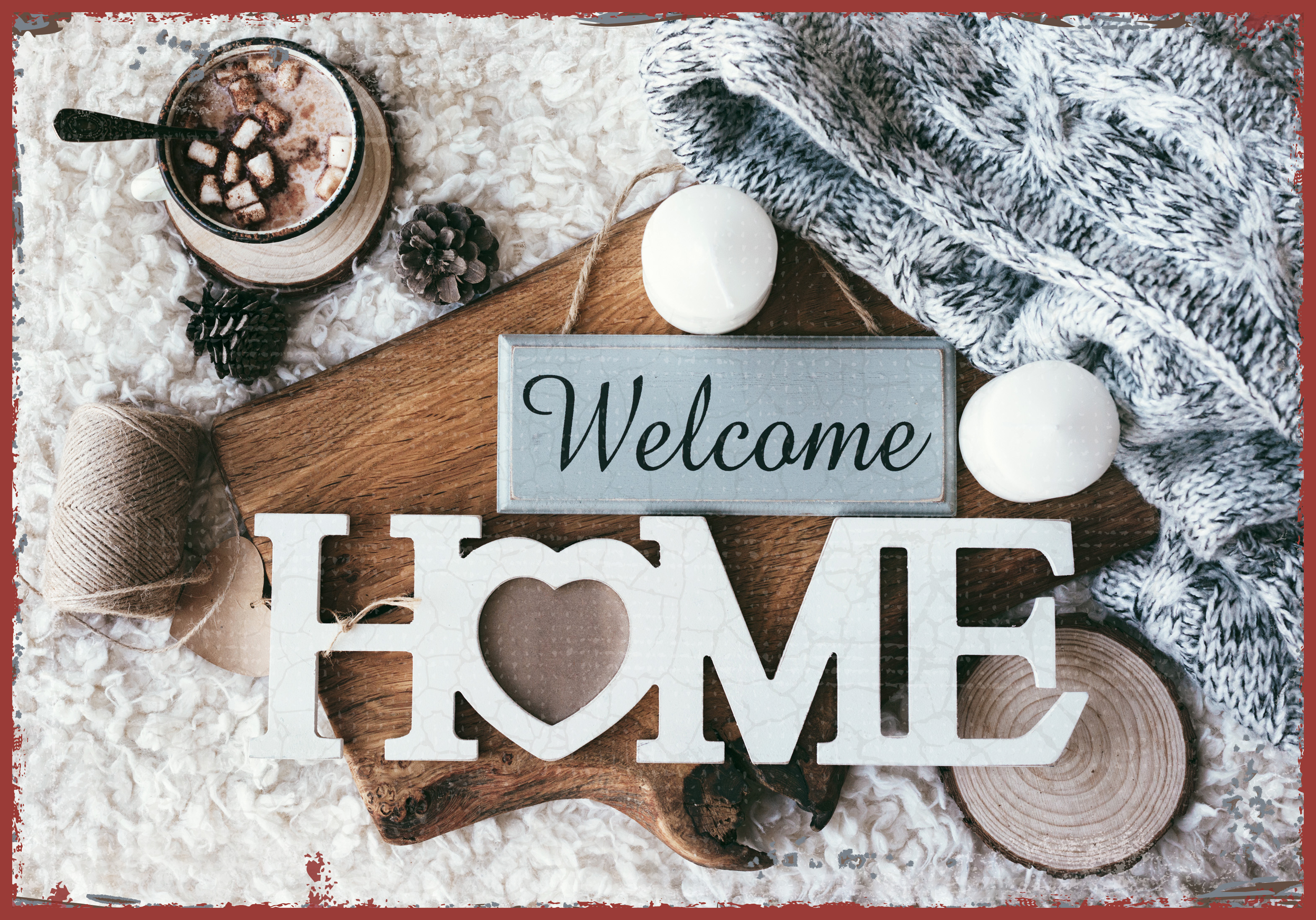 Metallschild klein – Welcome home Metallschild klein - Welcome home
