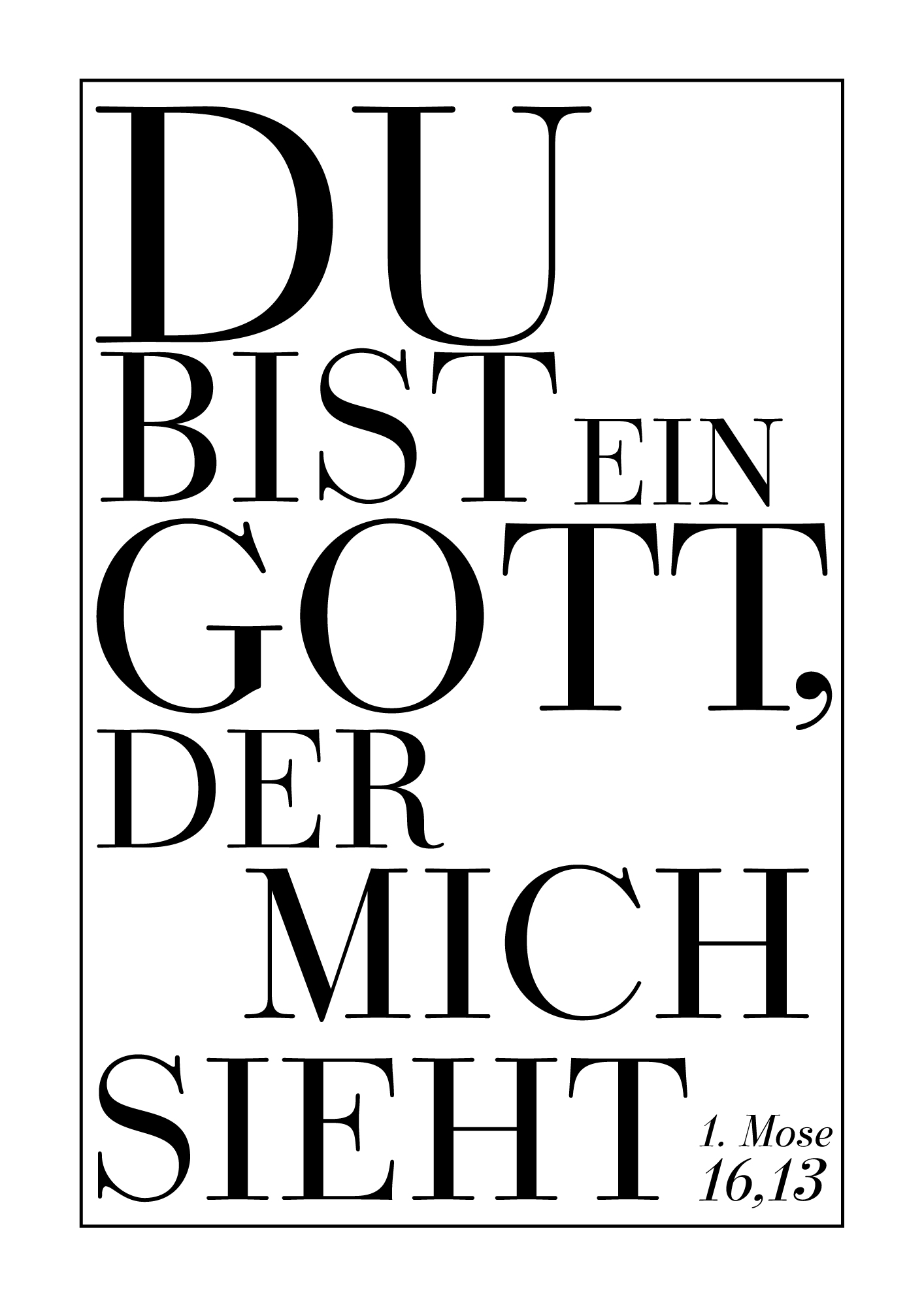 Poster – Ein Gott Poster - Ein Gott, der mich sieht (Typografie)