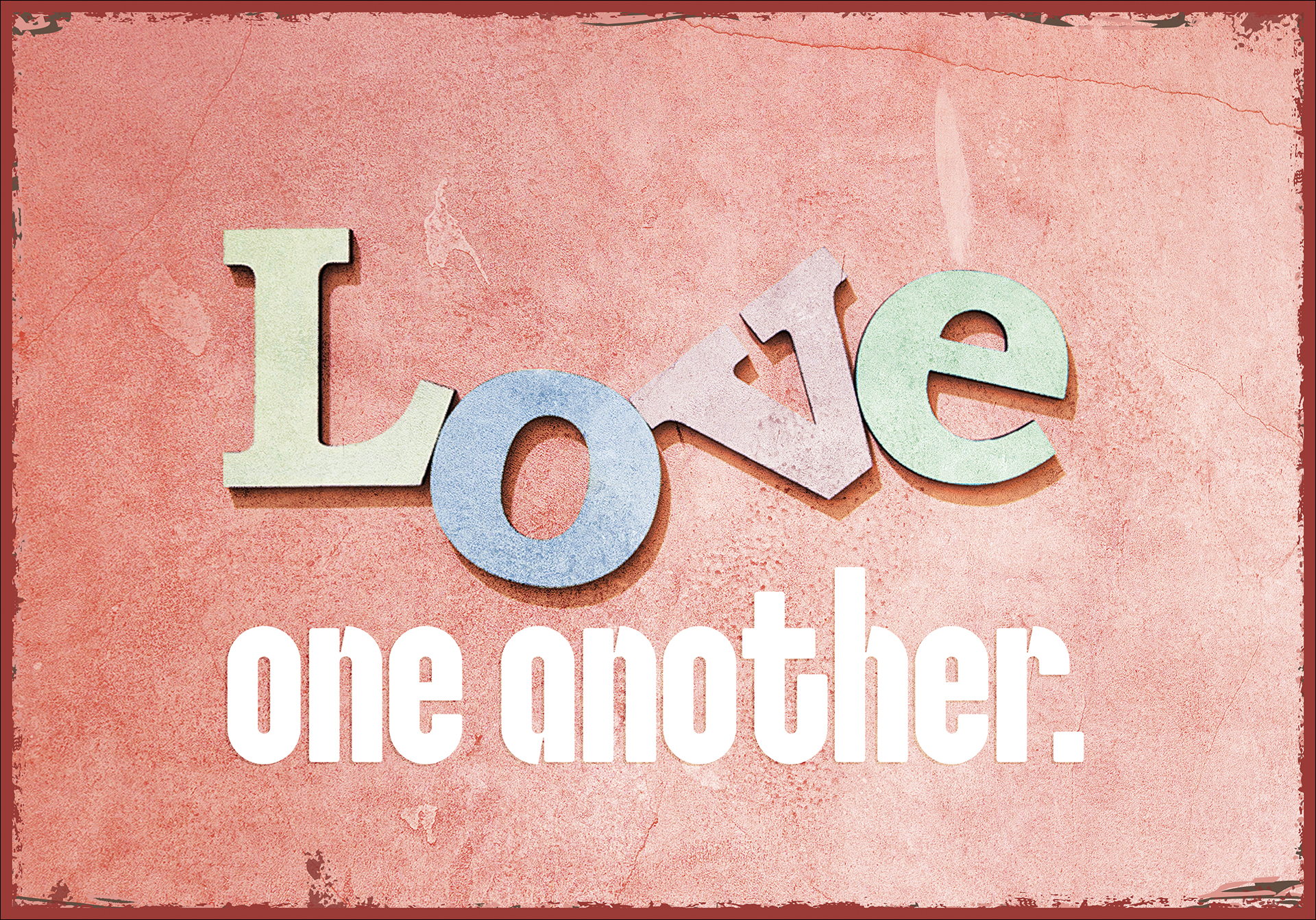 Metallschild klein - Love one another