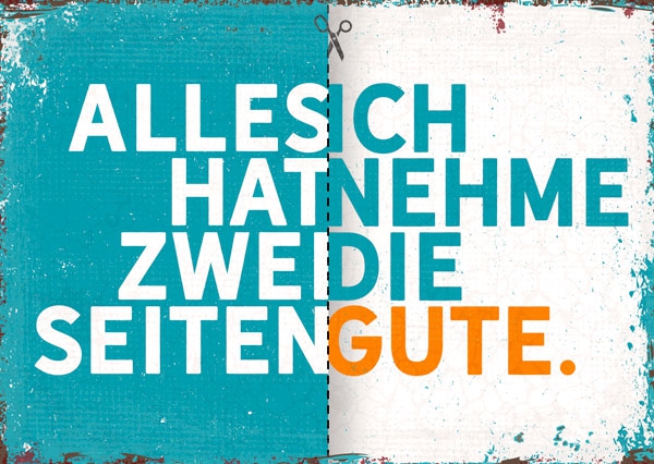 Postkarte - Alles hat zwei Seiten