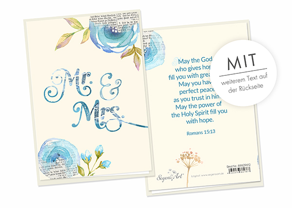 Faltkarte Naturpapier - Hochzeit - Mr and Mrs Faltkarte Naturpapier - Hochzeit - Mr and Mrs