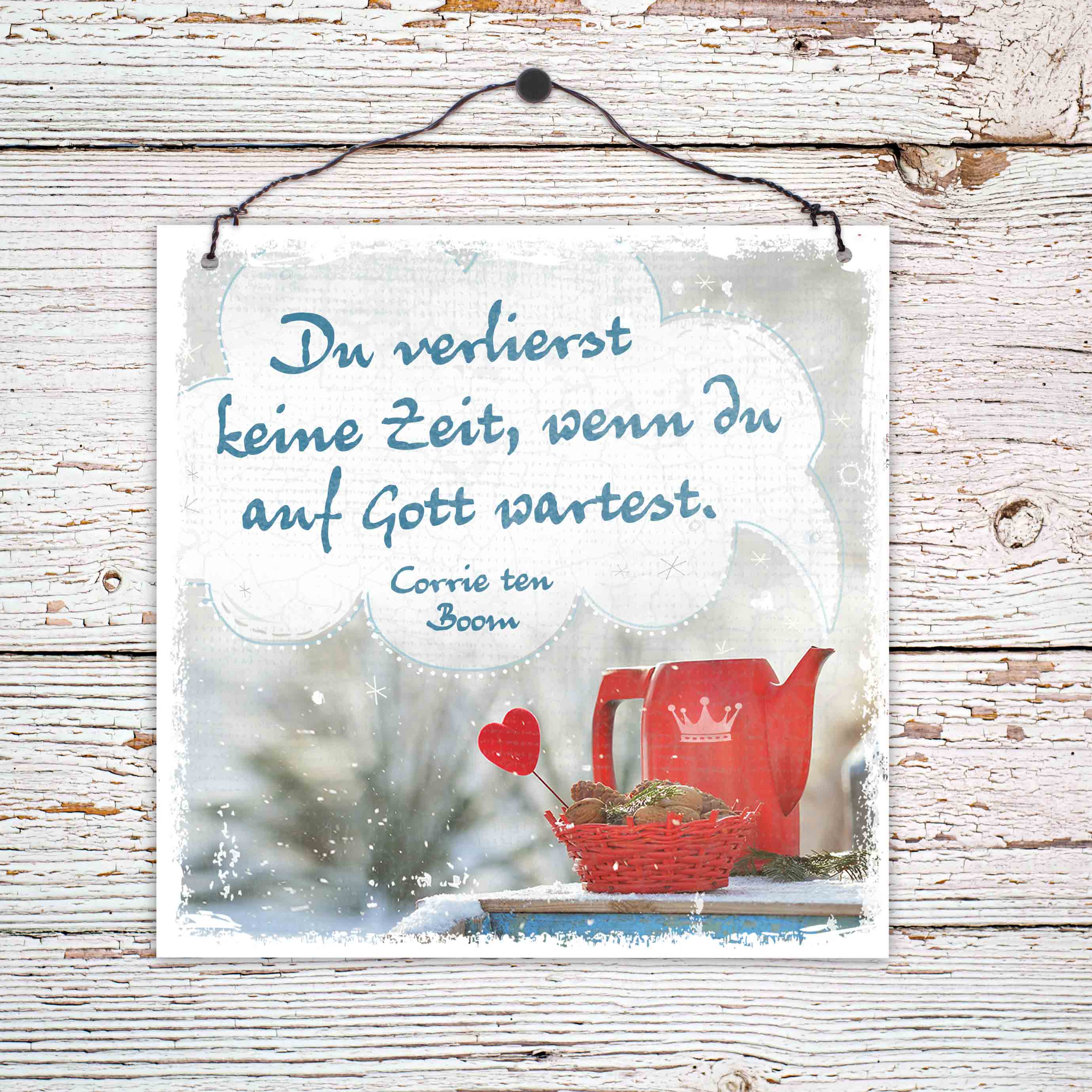 Holzschild klein - Zeit auf Gott zu warten Holzschild klein - Zeit auf Gott zu warten