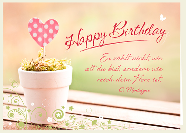 Faltkarte - Happy Birthday (reiches Herz) Faltkarte - Happy Birthday (reiches Herz)