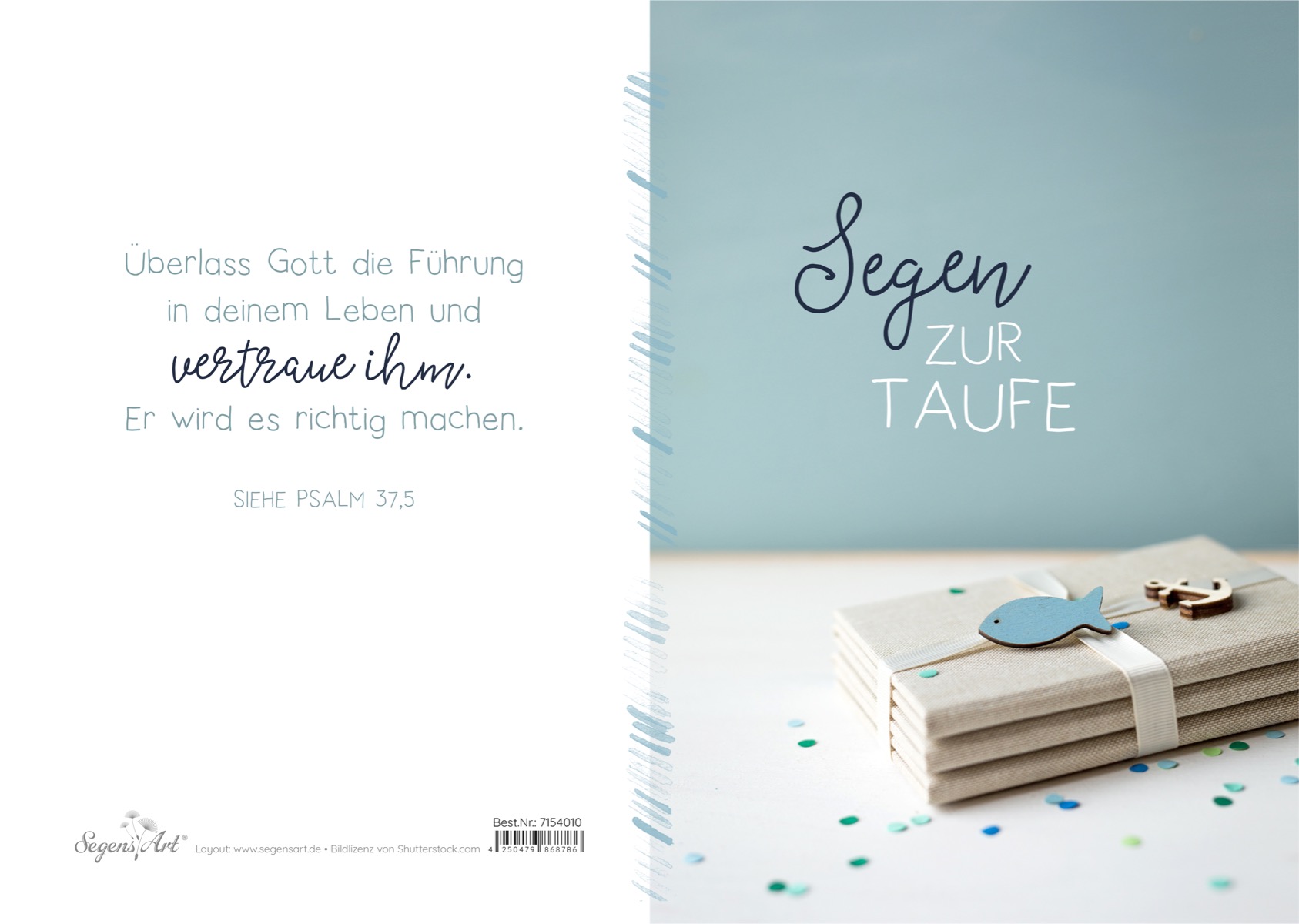 Taufurkunde – Überlass Gott die Führung - Psalm 37,5