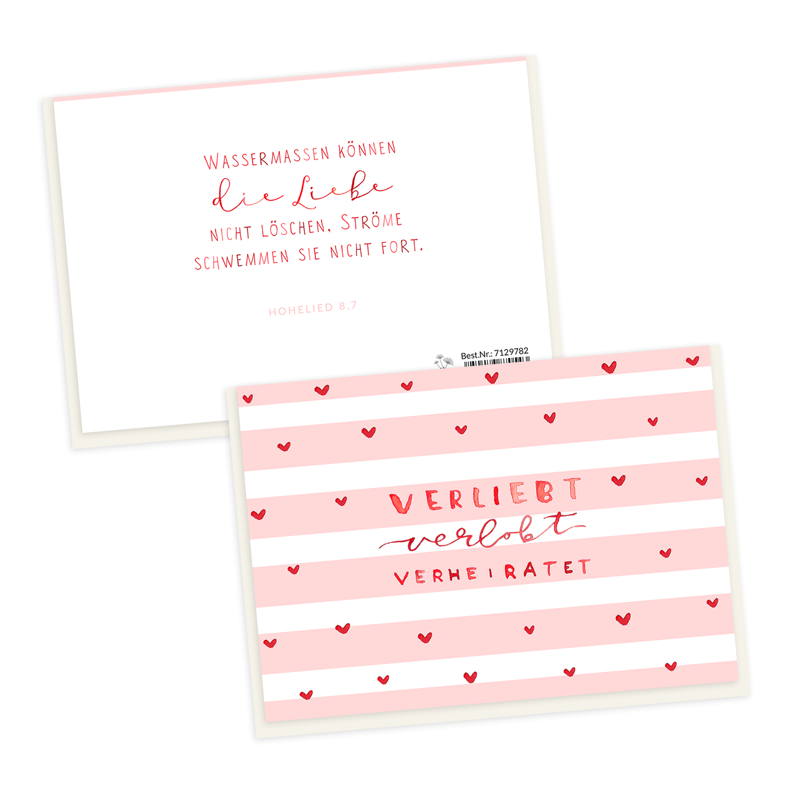 Faltkarte - verliebt, verlobt, verheiratet