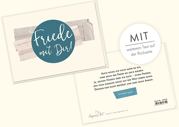 Faltkarte Naturpapier - Friede mit Dir Faltkarte Naturpapier - Friede mit Dir