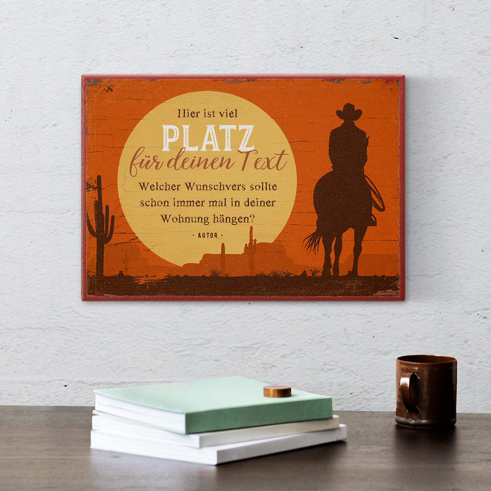 Individuelles Metallschild klein - Cowboy