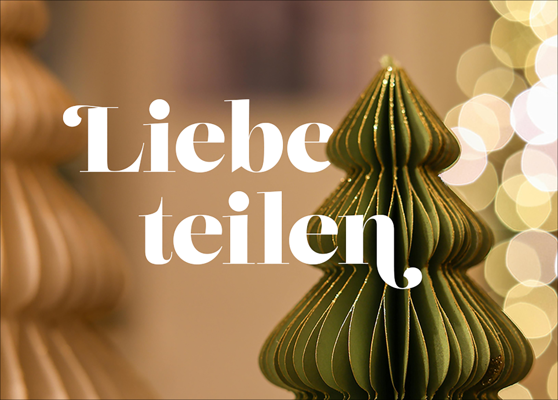 Minigrußkarte - Liebe teilen zu Weihnachten