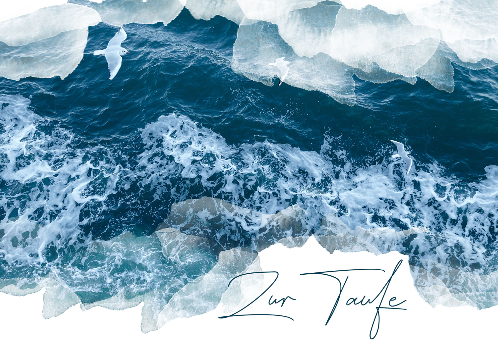 Doppelkarte – Zur Taufe (Meer) Faltkarte - Zur Taufe (Meer)