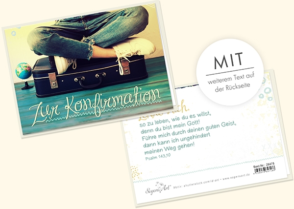 Faltkarte - Zur Konfirmation (Koffer) Faltkarte - Zur Konfirmation (Koffer)
