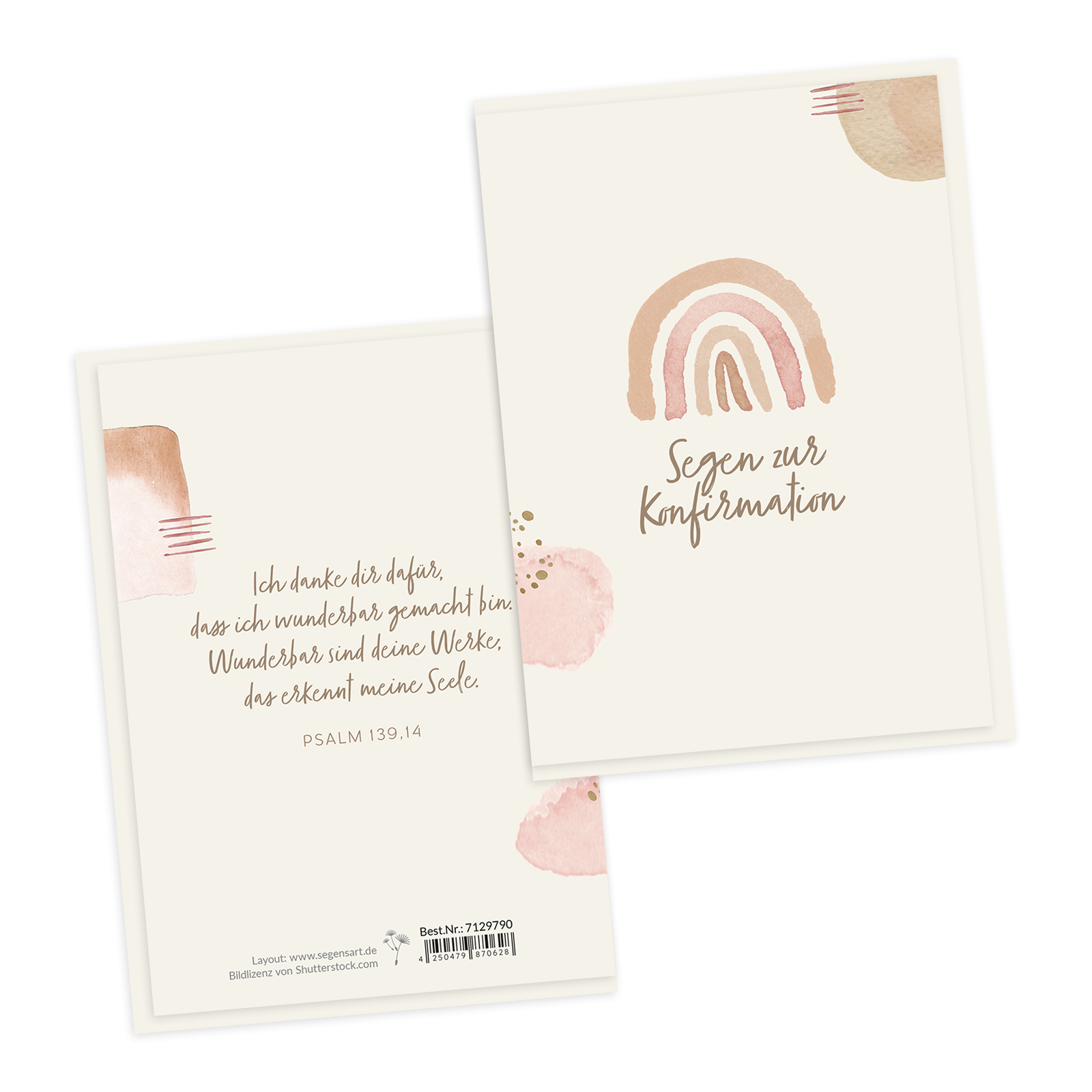 Faltkarte - Zur Konfirmation (Regenbogen, aquarell)