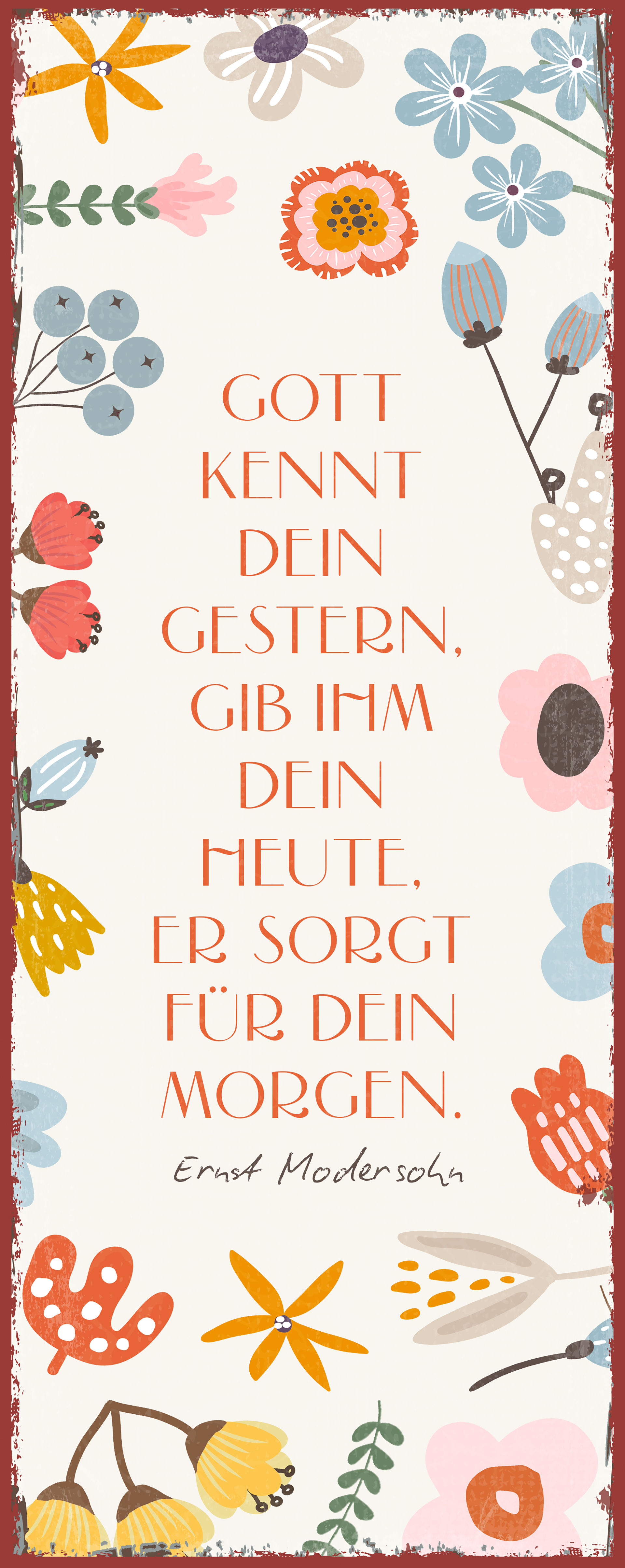 Metallschild lang - Gott kennt dein Gestern