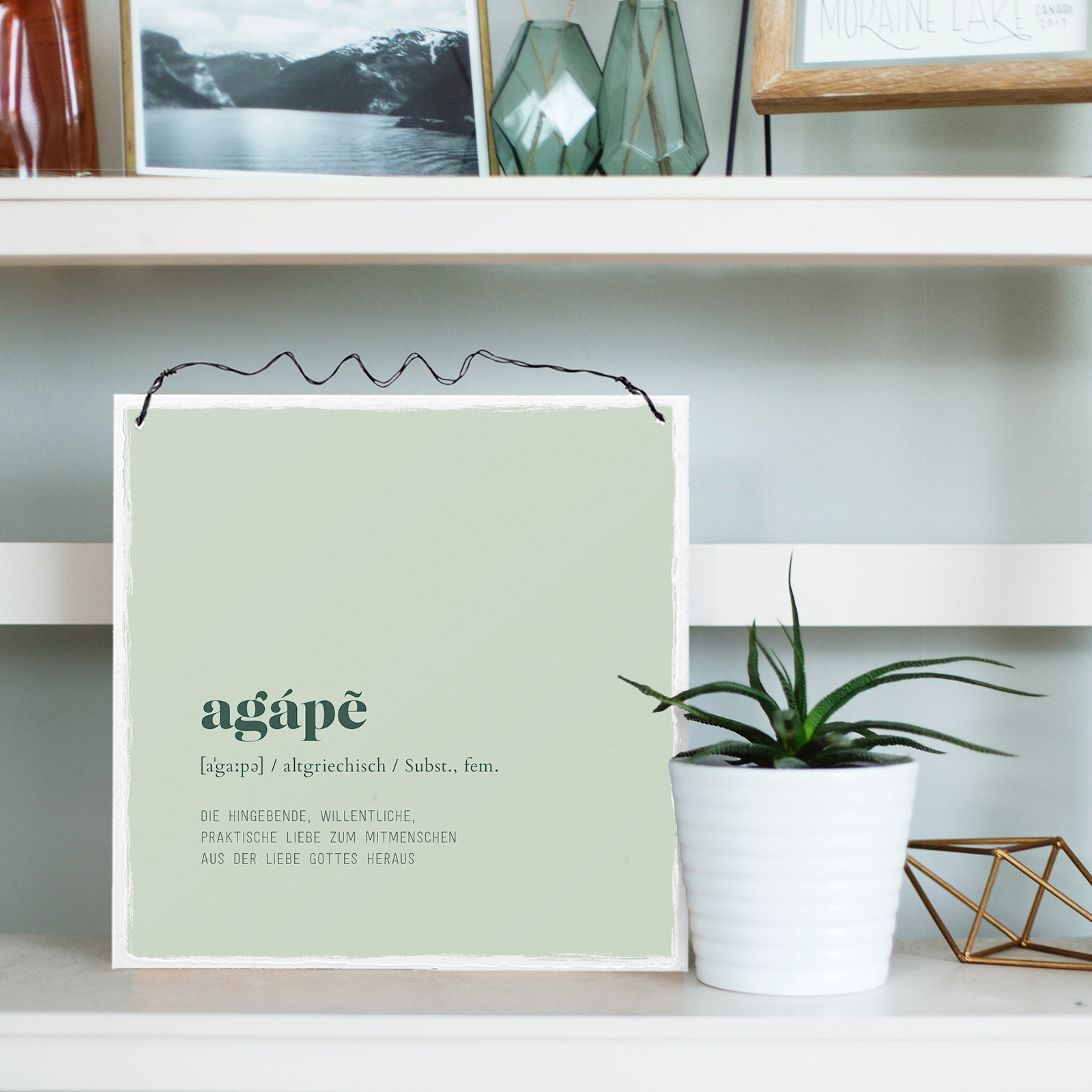 Holzschild klein - Agape - Die Liebe Gottes